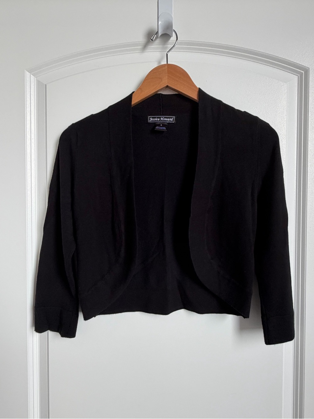 Jessica Howard Black 3/4 Sleeve Dress Shrug Sweater